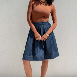 Voyageur by MERSEA Pixie Chambray Skirt Size M